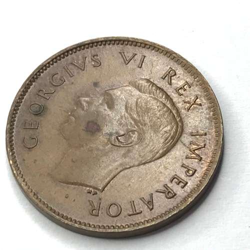 1943 SA Union Farthing  - AU+ - cracked die obverse