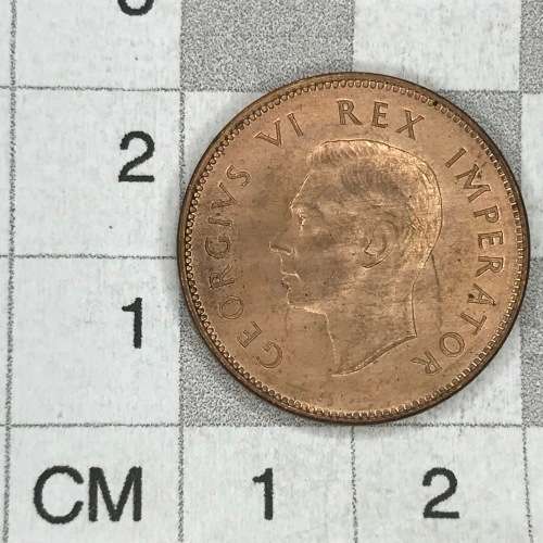 1947 SA Union Farthing - UNC - Brilliant - Reverse bad strike on fern (Middle)