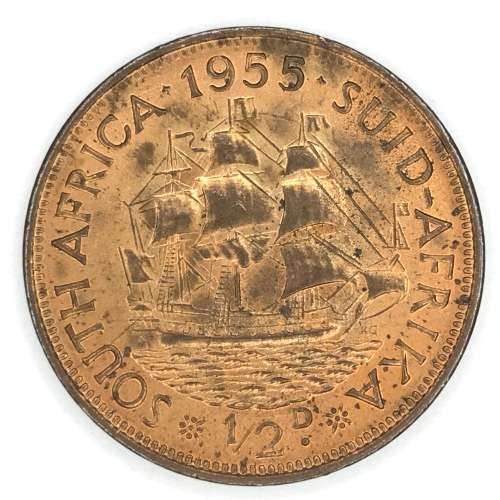 1955 SA Union Half Penny - UNC