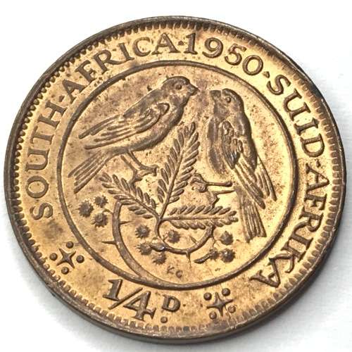1950 SA Union Farthing - UNC - Copper colour - Excellent