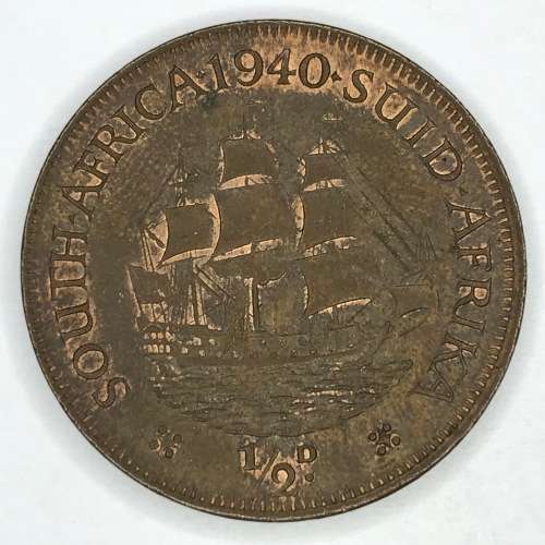 1940 SA Union Half Penny - AU+