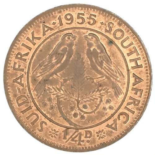 1955 SA Union Farthing - UNC - cracked die obverse