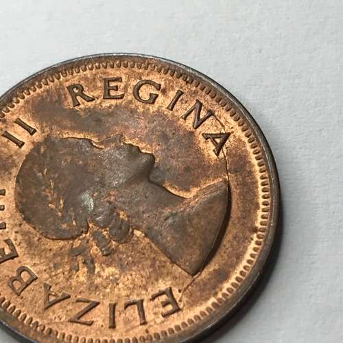 1955 SA Union Farthing - UNC - cracked die obverse