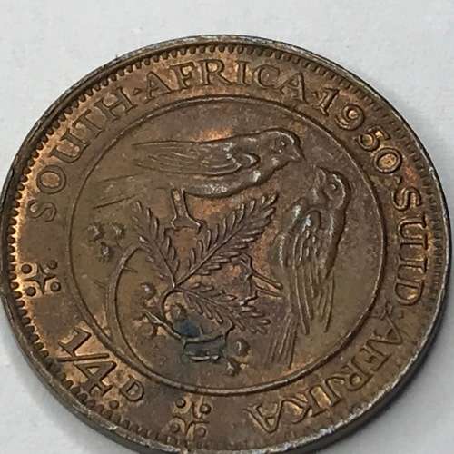 1950 SA Union Farthing with 9 berries instead of 10 - UNC