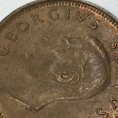 1950 SA Union Farthing with 9 berries instead of 10 - UNC