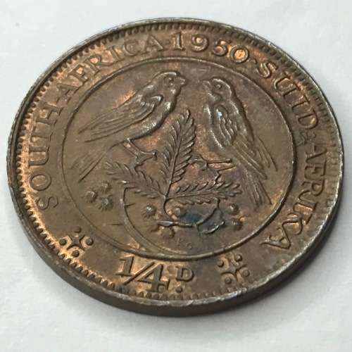 1950 SA Union Farthing with 9 berries instead of 10 - UNC