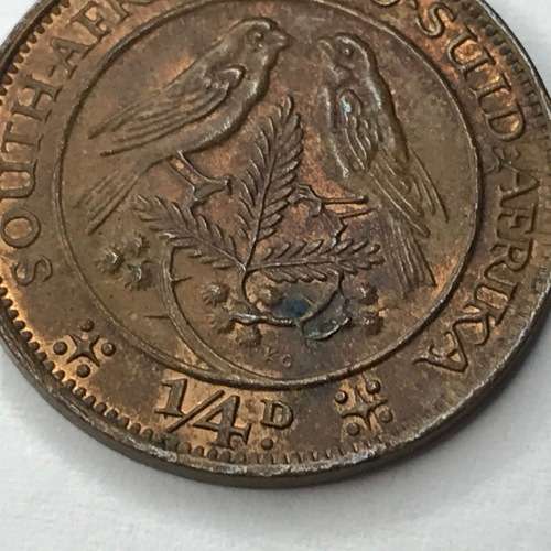 1950 SA Union Farthing with 9 berries instead of 10 - UNC