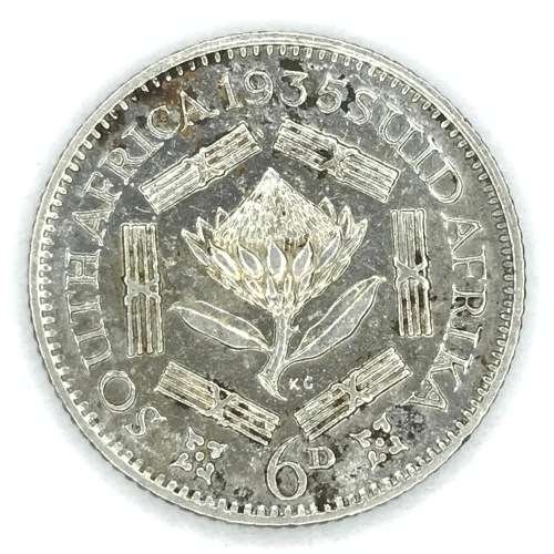 1935 SA Union Sixpence - VF+ / XF