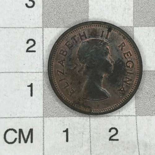 1955 SA Union Farthing - AU - cracked die