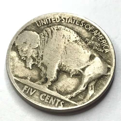 1919 USA Buffalo Nickel with e of Five missing ( very feint )
