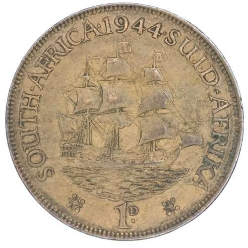 1944 SA Union Bronze Penny - AU+