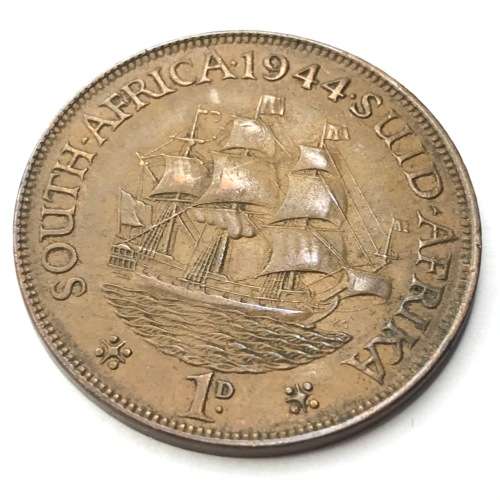 1944 SA Union Bronze Penny - AU+