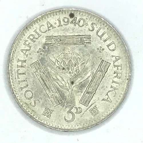 1940 SA Union Threepence tickey - UNC