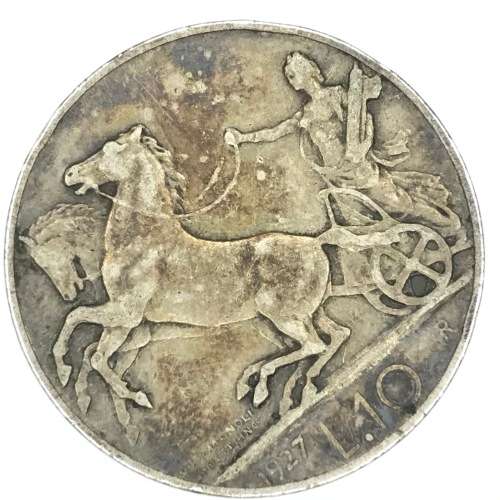 1927 Italy 10 Lire - aXF ** Fert **