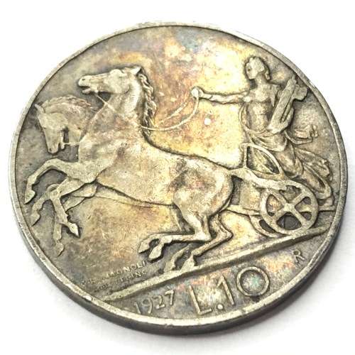 1927 Italy 10 Lire - aXF ** Fert **