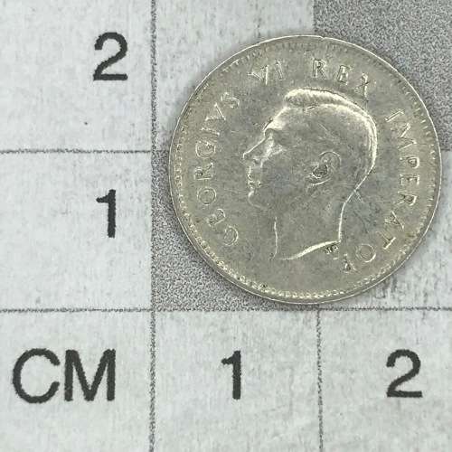 1943 SA Union tickey VF+ - Totally misaligned 43 - Some petals on right of protea missing