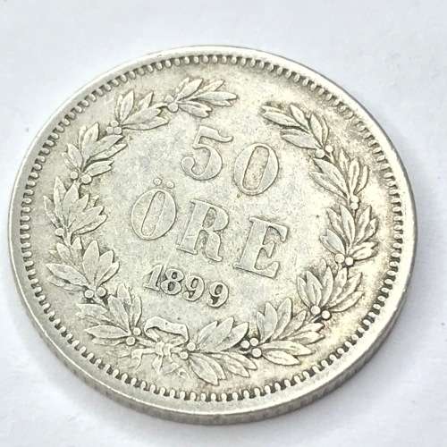 1899 Sweden Silver 50 ORE - VF