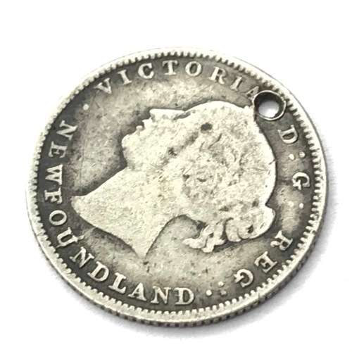 1870 Newfound Land 5 cent - Scarce but holed