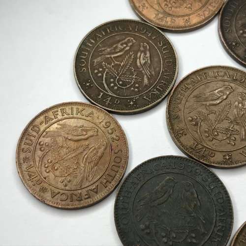 Set of George 6 farthings 1939 to 1952 some UNC