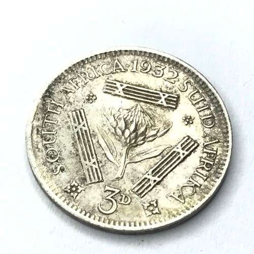 1932 SA Union Threepence - EF+ / AU