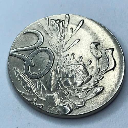 1976 RSA 20 c coin struck on 10 c planchet - ERROR