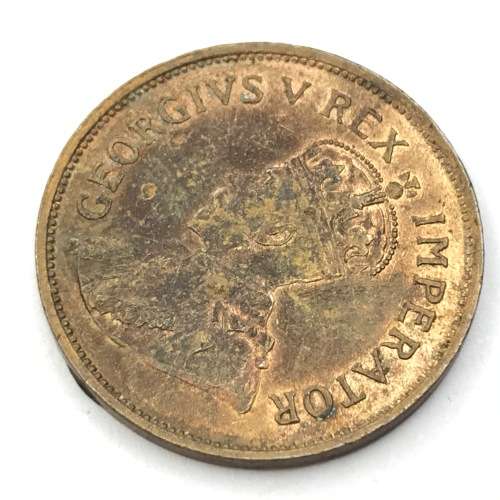 1934 SA Union bronze half penny - AU some marks