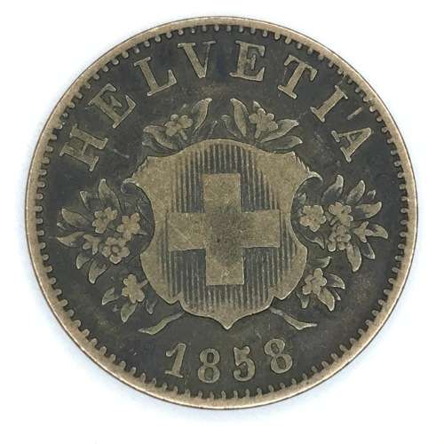 1858 B Switzerland 20 Rappen