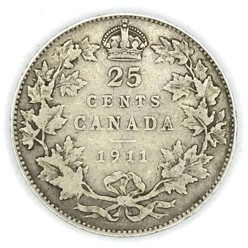 1911 Canada silver 25 cents