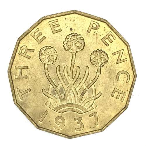 1937 Three Pence - UNC