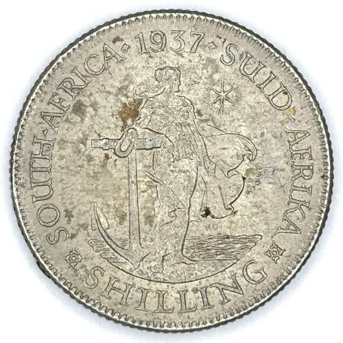 1937 SA Union Shilling - XF with mint LUSTRE