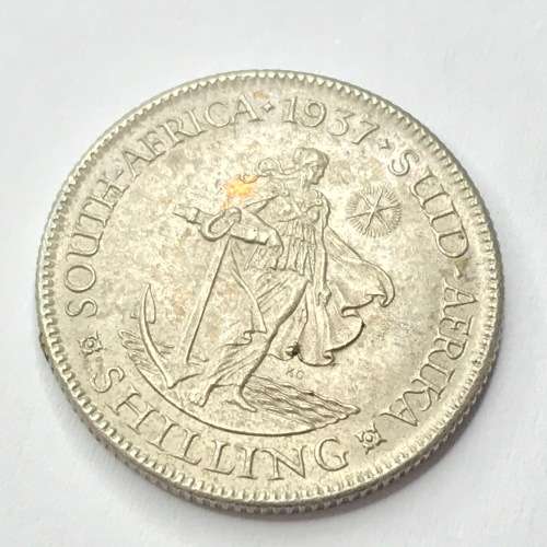 1937 SA Union Shilling - XF with mint LUSTRE