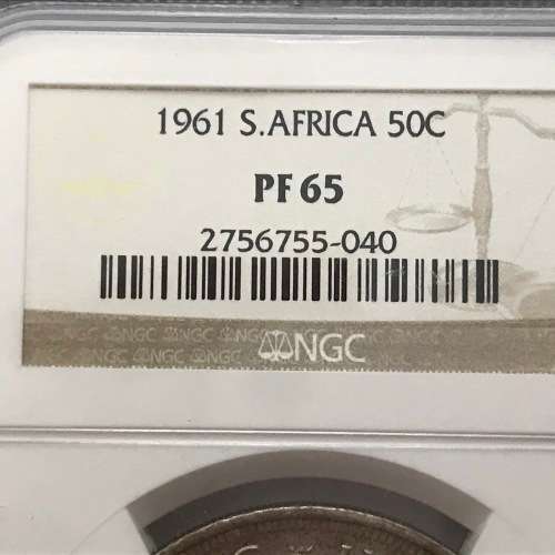 1961 RSA proof 65 silver 50c - NGC graded