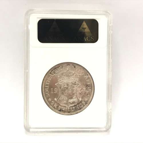 1947 South Africa Union half crown graded as PF 67 by ANACS - only 2600 minted