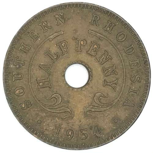 1954 Southern Rhodesia half penny - XF+ some lustre