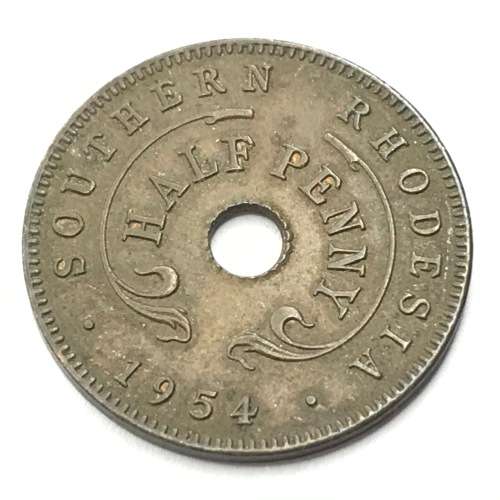1954 Southern Rhodesia half penny - XF+ some lustre