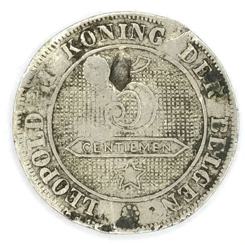 1898 Belgium 5 Centimes some damage