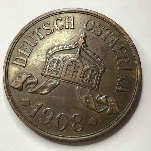 1908 J German East Africa 5 Heller - XF+AU - The best one I have ever seen