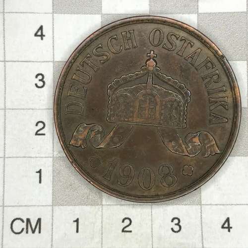 1908 J German East Africa 5 Heller - XF+AU - The best one I have ever seen