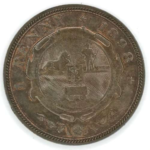 1898 ZAR Kruger Penny - AU+ with remaining Lustre
