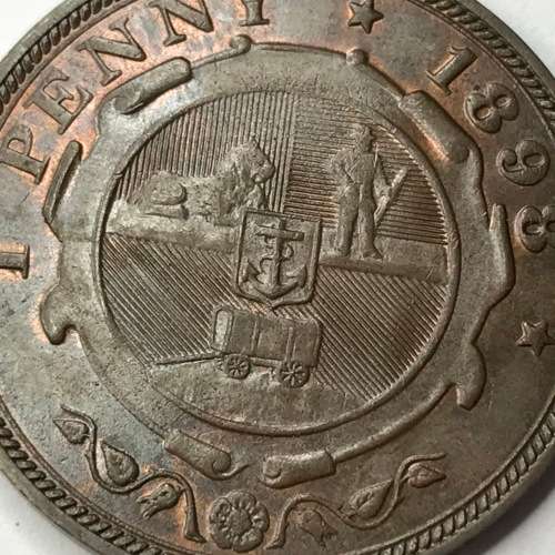 1898 ZAR Kruger Penny - AU+ with remaining Lustre