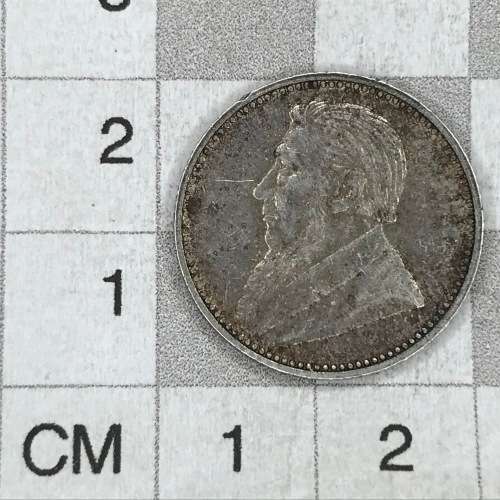 1896 ZAR Kruger sixpence - XF with Scraper marks