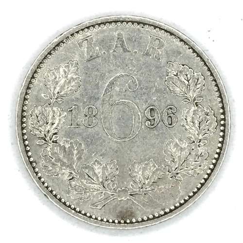 1896 ZAR Kruger sixpence - aXF
