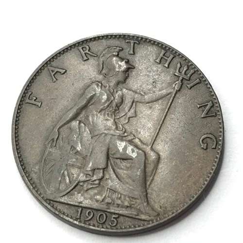 1905 British Farthing in extra fine condition