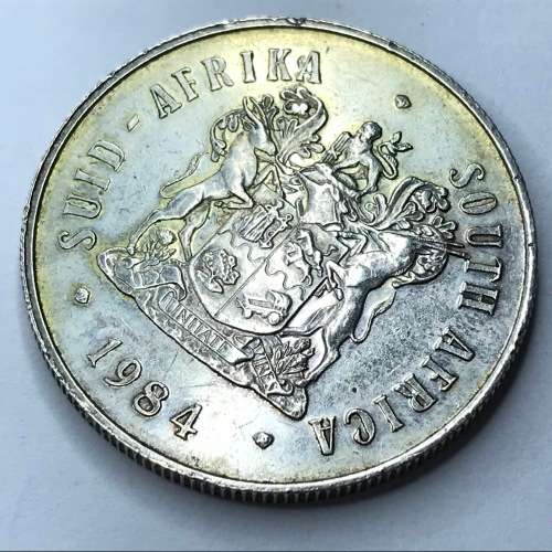 1984 RSA One Rand - springbok with half an ear