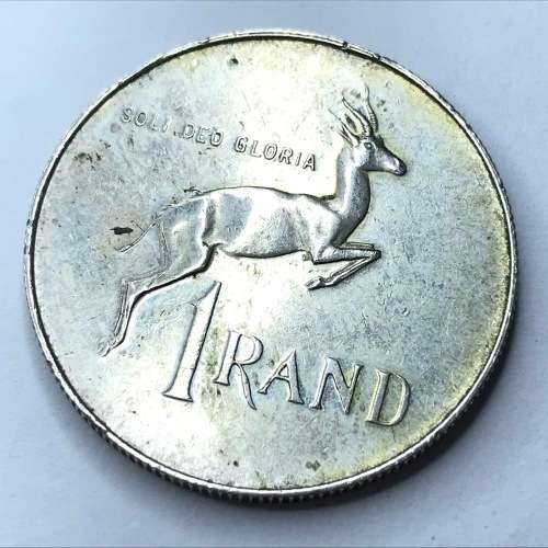 1984 RSA One Rand - springbok with half an ear