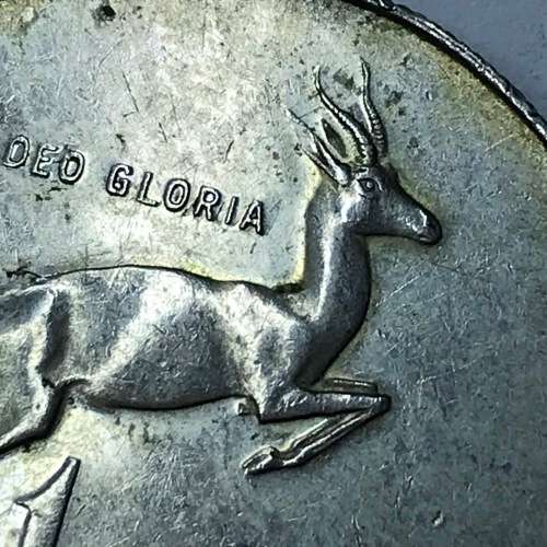 1984 RSA One Rand - springbok with half an ear