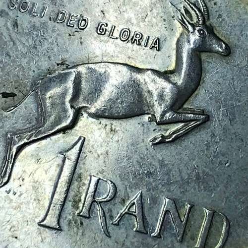 1984 RSA One Rand - springbok with half an ear