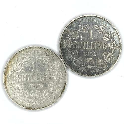 Lot of 6 ZAR kruger shillings - Full set - 1892, 1893, 1894, 1895, 1896, 1897 -Book value over R8000