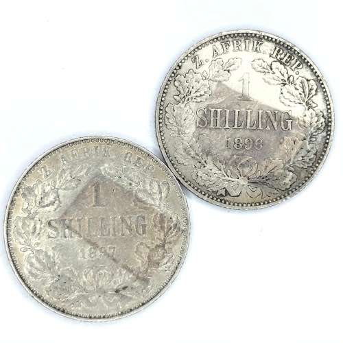 Lot of 6 ZAR kruger shillings - Full set - 1892, 1893, 1894, 1895, 1896, 1897 -Book value over R8000