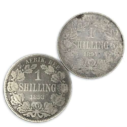 Lot of 6 ZAR kruger shillings - Full set - 1892, 1893, 1894, 1895, 1896, 1897 -Book value over R8000